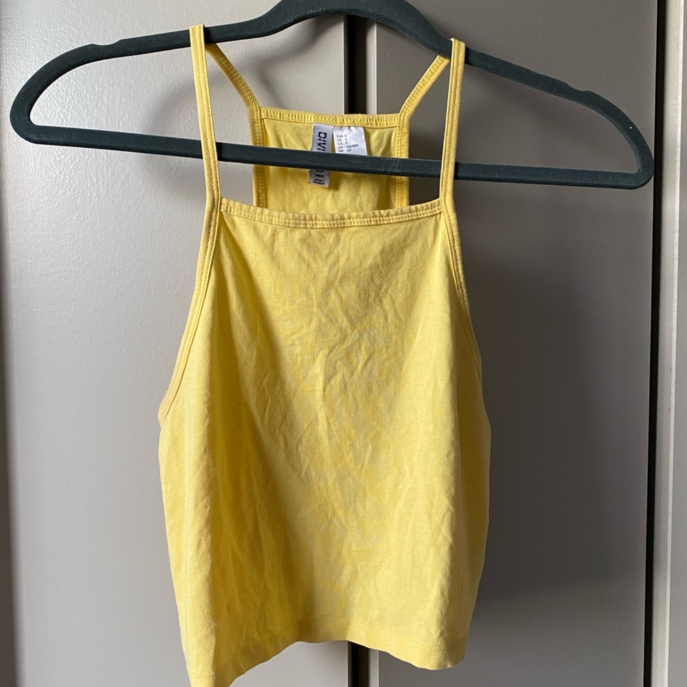 Yellow h&m crop top